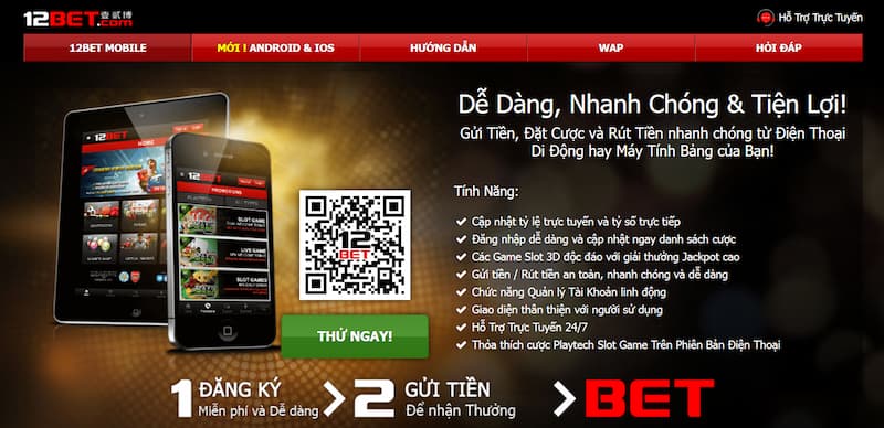 Ưu điểm tuyệt vời nhà cái 12BET